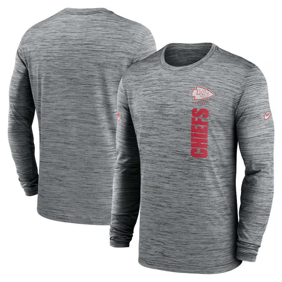 Men Kansas City Chiefs grey 2024 Nike NFL long sleeve t shirts->nfl t-shirts->Sports Accessory